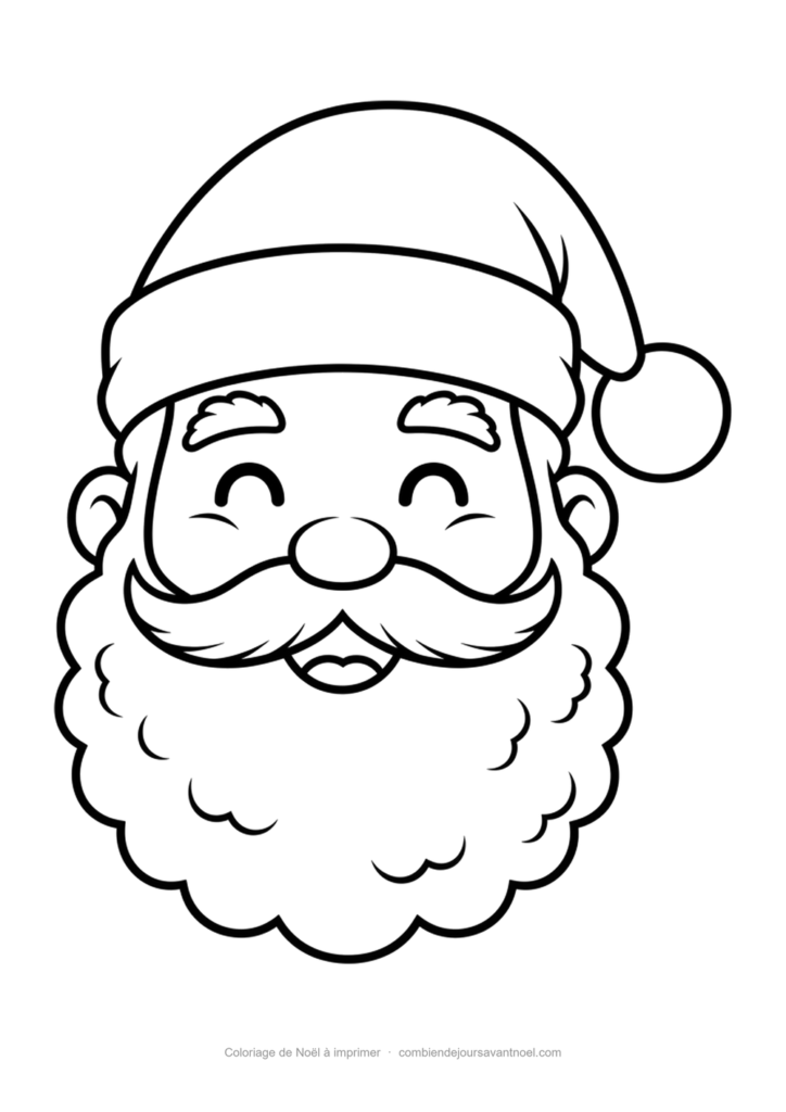 Coloriage de Noël à imprimer : Père Noël tout simple pour les petits