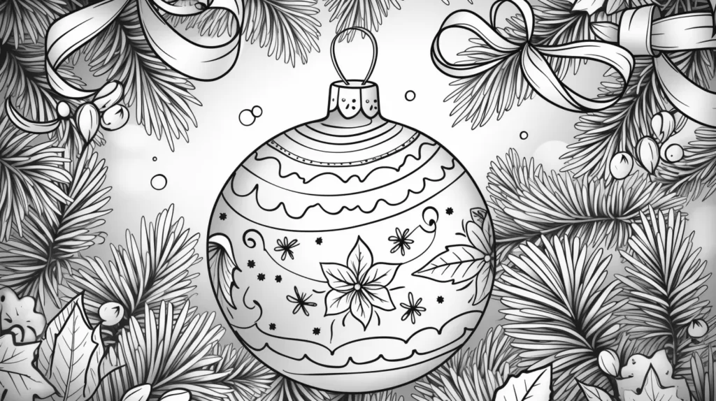 coloriage de Noël : boule à colorier