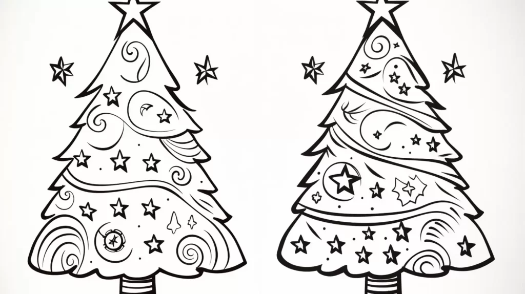 coloriage de Noël : sapin de Noël à colorier