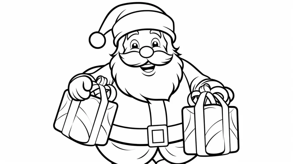 coloriage de Noël : Père Noël à colorier