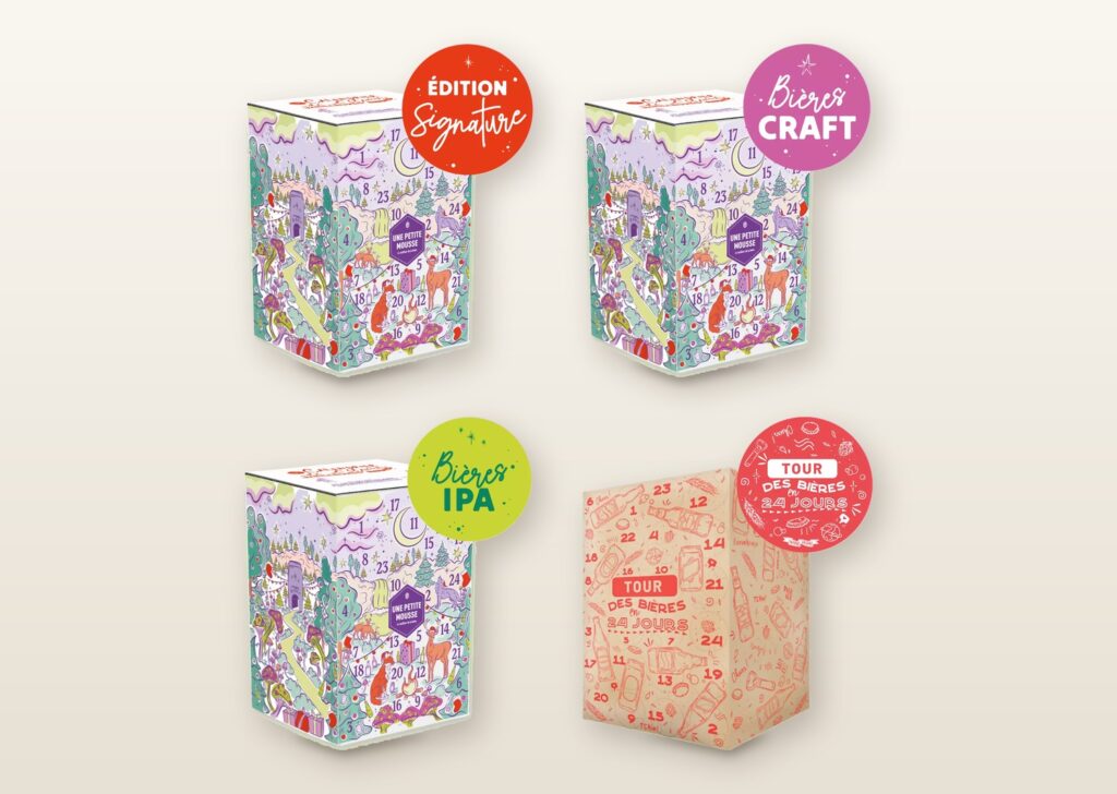 Les quatre calendriers de l'Avent Une Petite Mousse : éditions Signature, Craft, IPA et Tour des bières en 24 jours