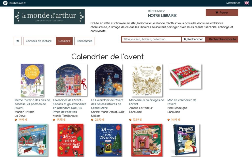 Calendriers de l’Avent livres jeunesse de la librairie Le Monde d’Arthur