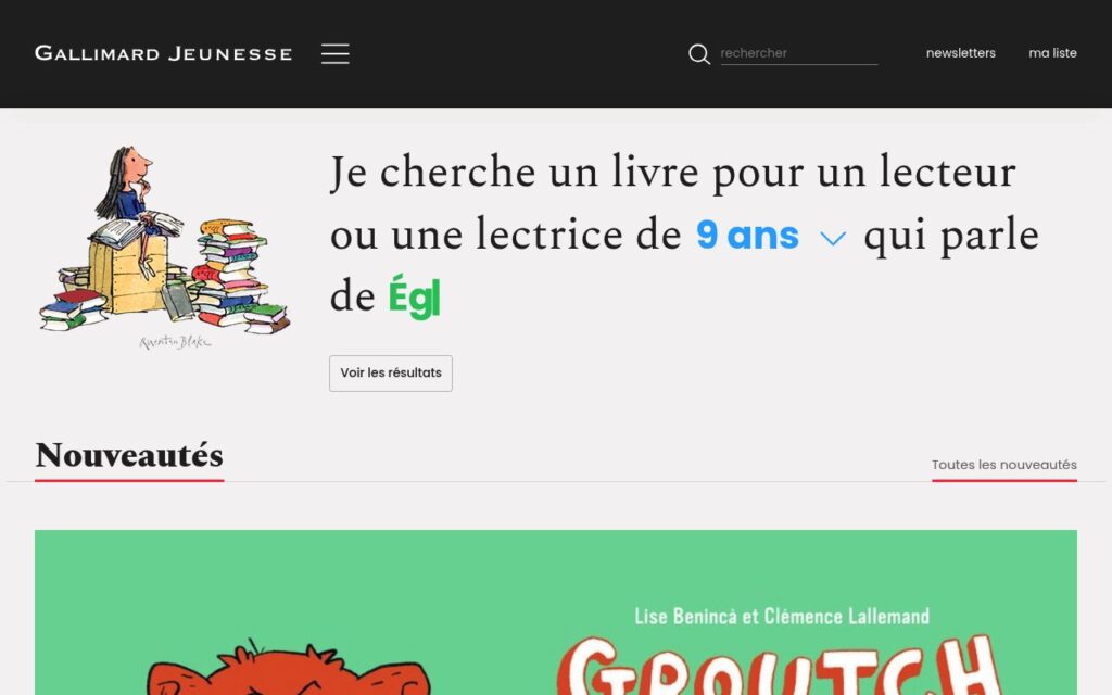 Site de Gallimard Jeunesse, éditeur de livres de Noël pour les jeunes lecteurs